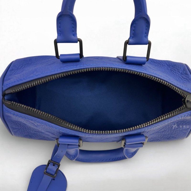 S5240-LV包包 Bandouliere藍色壓花牛皮Keepall25 M23129-5