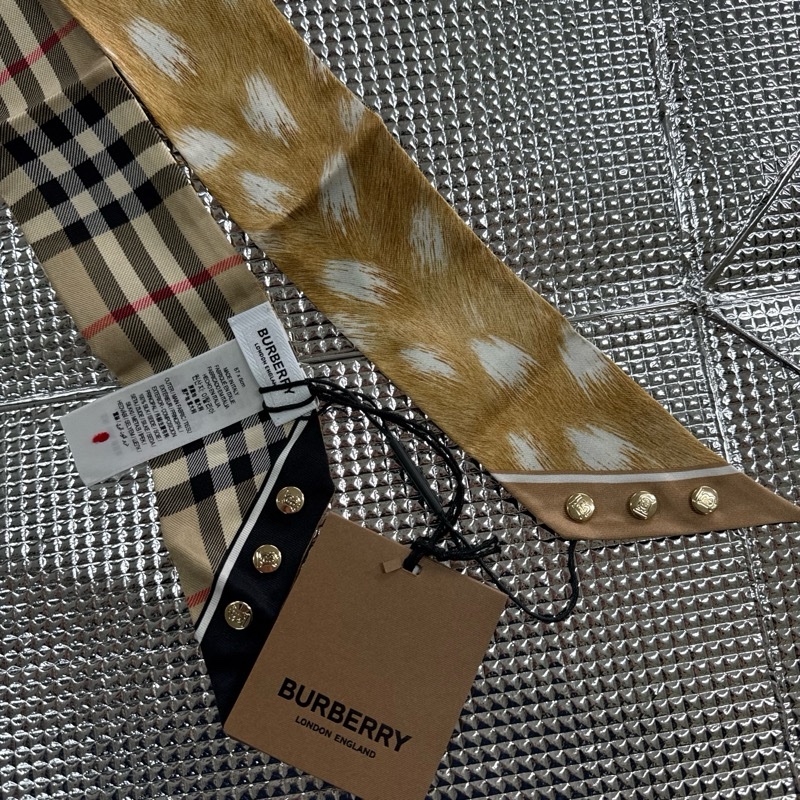 「員購特價」全新BURBERRY 經典格紋領巾博柏利頭飾手飾絲巾-1