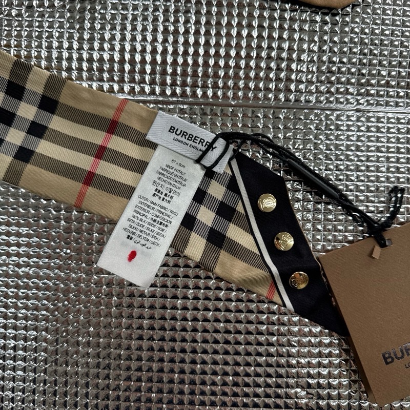 「員購特價」全新BURBERRY 經典格紋領巾博柏利頭飾手飾絲巾-3