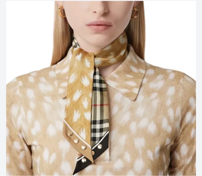 「員購特價」全新BURBERRY 經典格紋領巾博柏利頭飾手飾絲巾-6