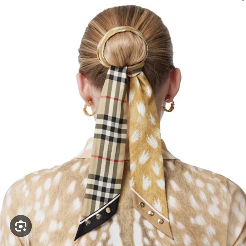 「員購特價」全新BURBERRY 經典格紋領巾博柏利頭飾手飾絲巾-8