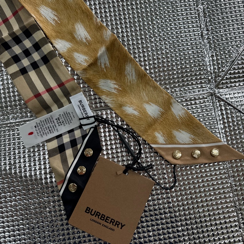 「員購特價」全新BURBERRY 經典格紋領巾博柏利頭飾手飾絲巾-10