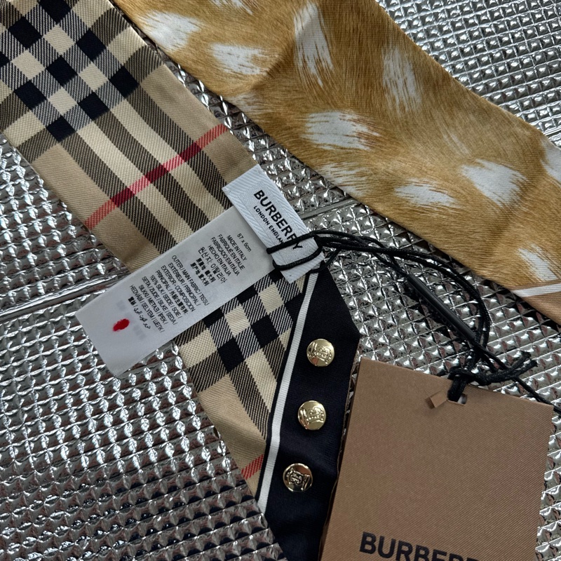 「員購特價」全新BURBERRY 經典格紋領巾博柏利頭飾手飾絲巾-11