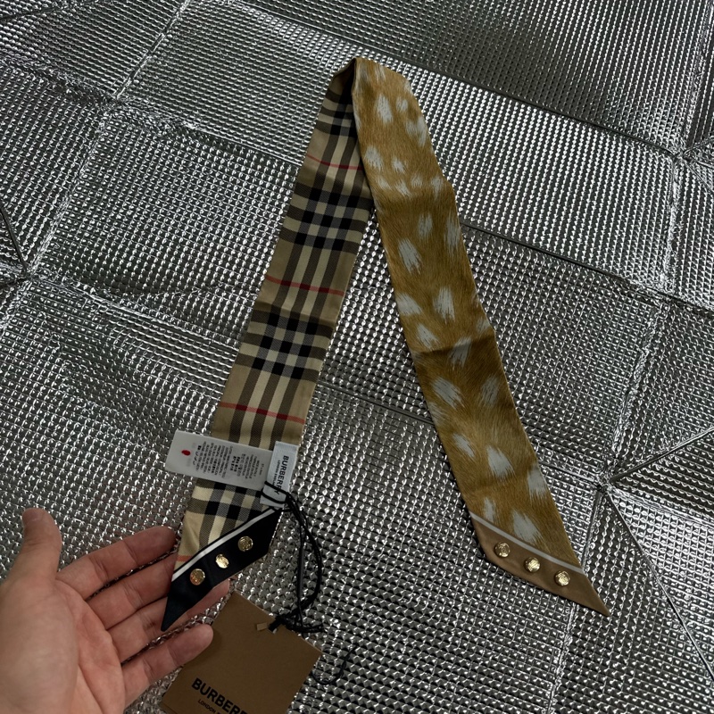 「員購特價」全新BURBERRY 經典格紋領巾博柏利頭飾手飾絲巾-12