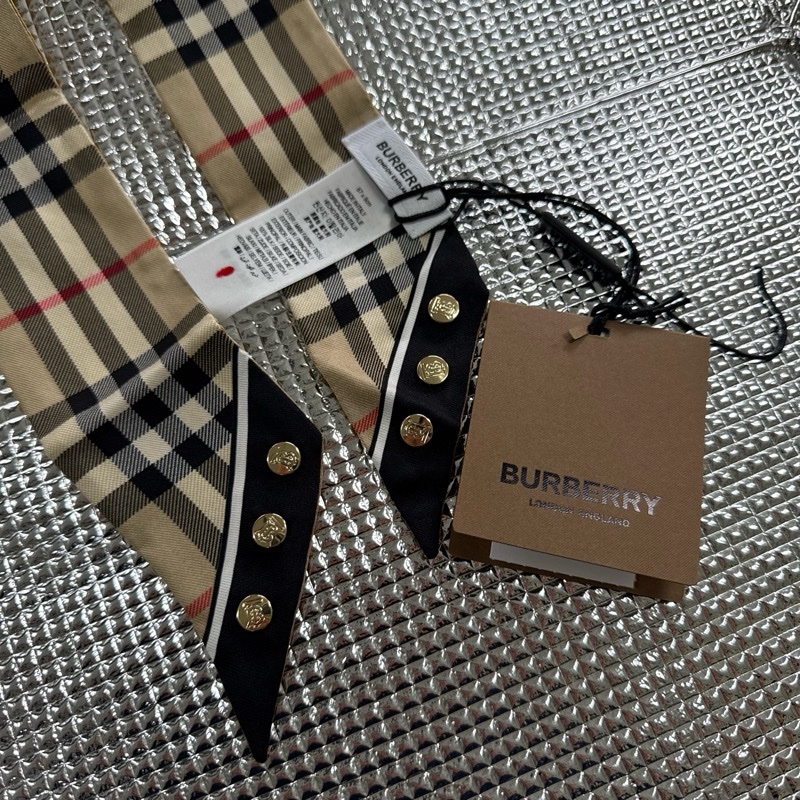 「員購特價」全新BURBERRY 經典格紋領巾博柏利頭飾手飾絲巾-15
