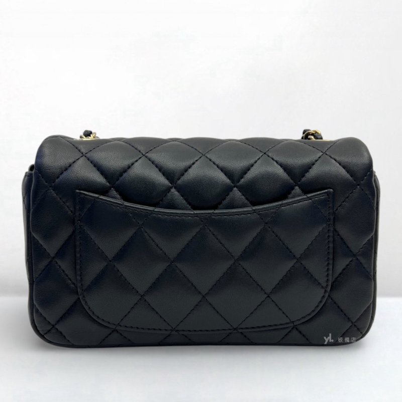 S5241-Chanel包包 黑色羊皮金釦Mini Coco AS5219-3