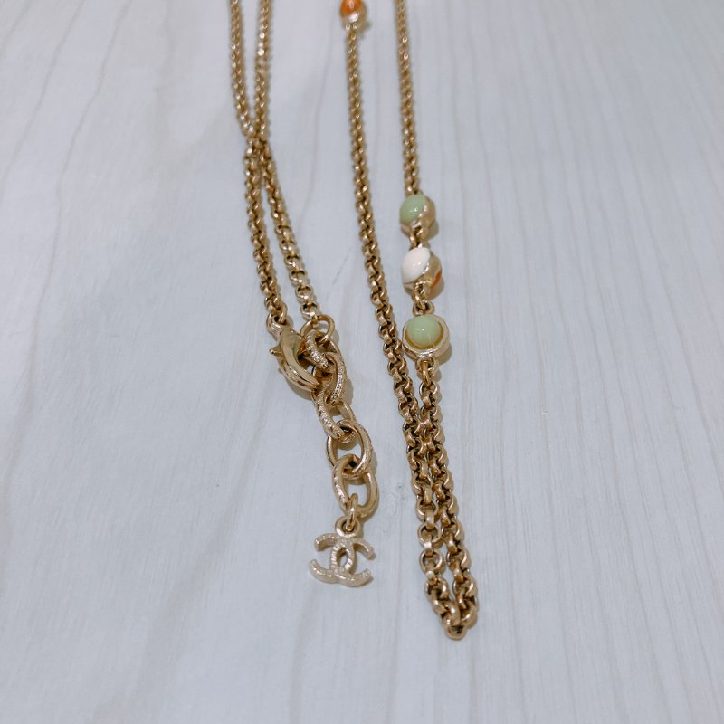 TK1929 香奈兒 花花珍珠 長頸鏈 CC logo And Flower Long Pearl Necklace Pearl x GHW-2