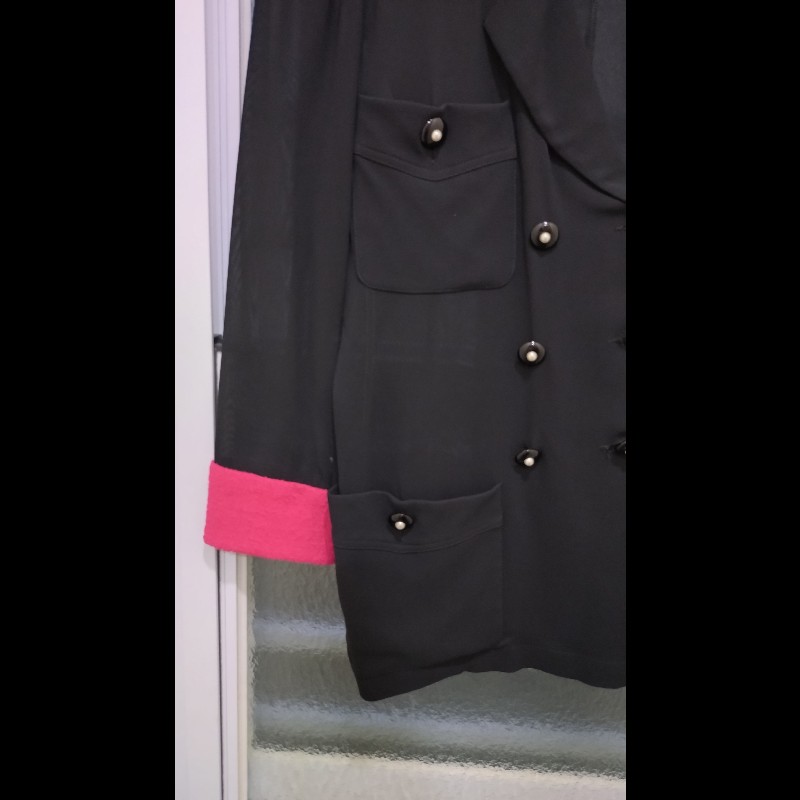 Chanel 紅領黑色薄外套-3