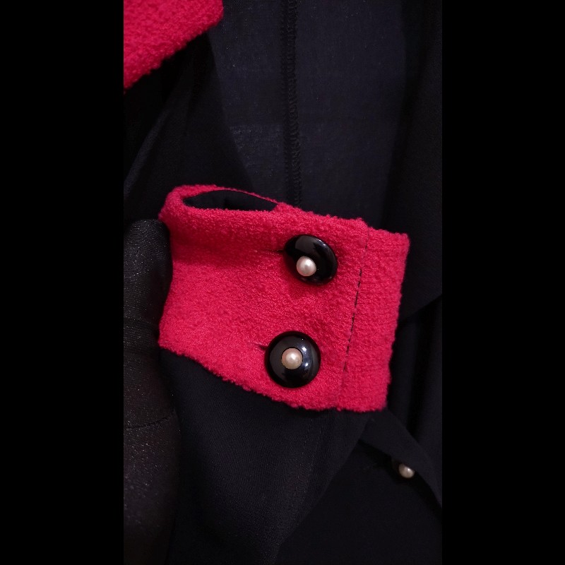 Chanel 紅領黑色薄外套-7