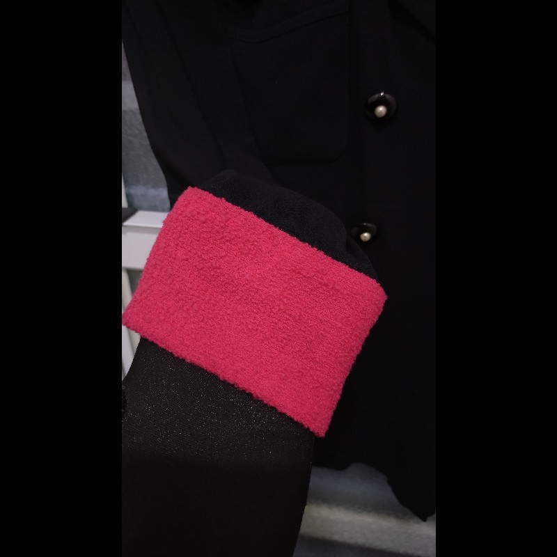 Chanel 紅領黑色薄外套-8