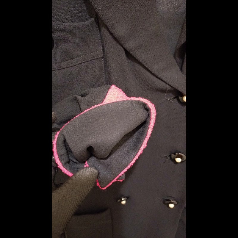 Chanel 紅領黑色薄外套-16