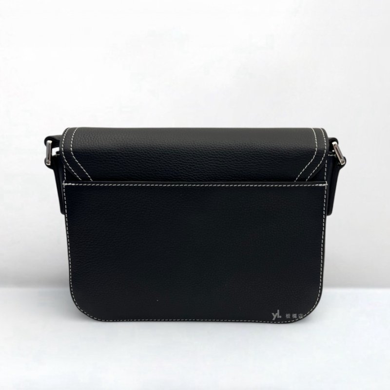 S5243-DIOR包包 Saddle小型黑牛皮翻蓋郵差包-3