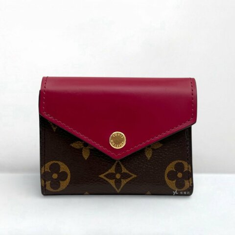 S5245-LV短夾 ZOE原花拼紫紅迷你三折短夾M62932