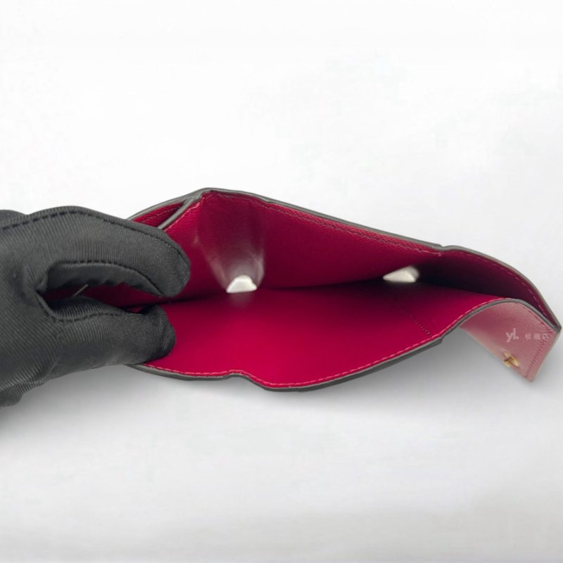 S5245-LV短夾 ZOE原花拼紫紅迷你三折短夾M62932-6