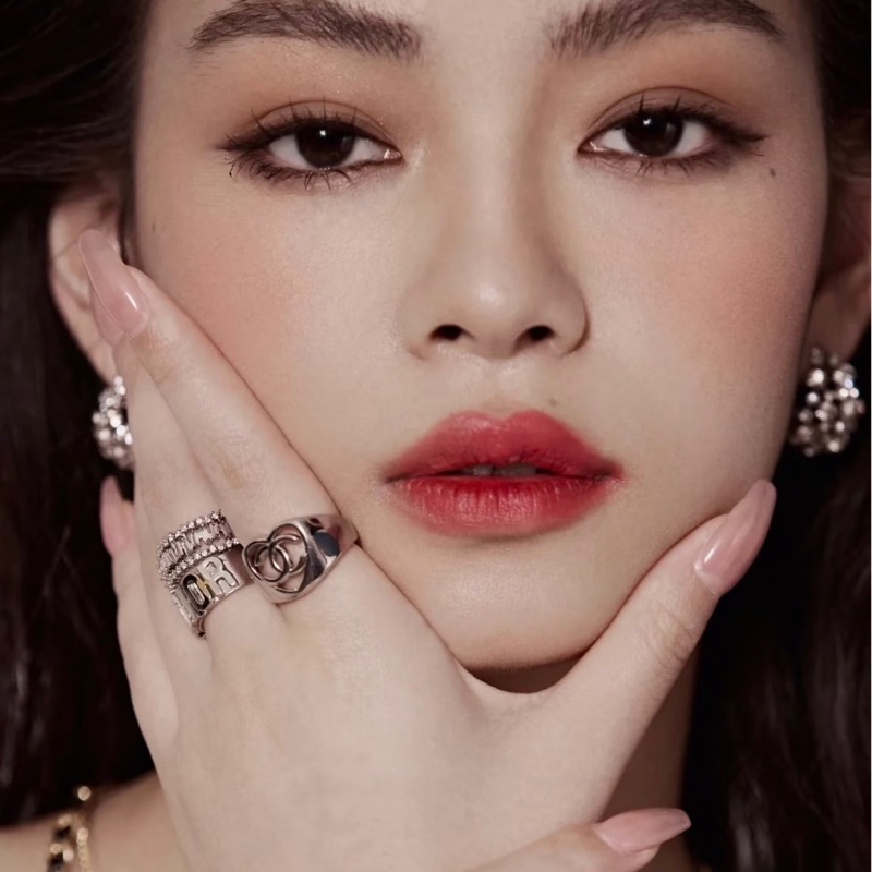 Chanel 銀色戒指寬版®️經典大Logo立體鏤空-8