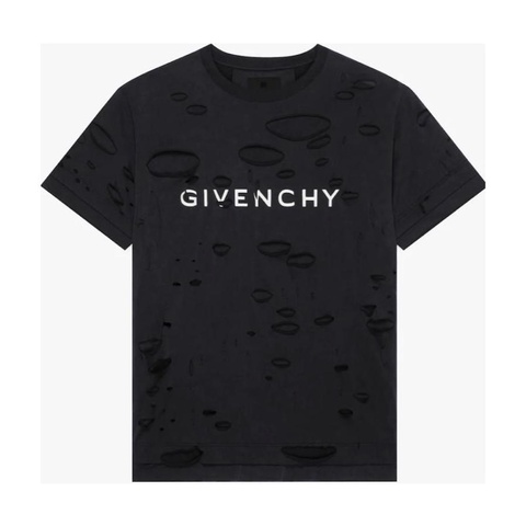 Givenchy 男士 Archetype 撕裂效果 T 恤4XL XXS XS S M L XL XXLXL碼