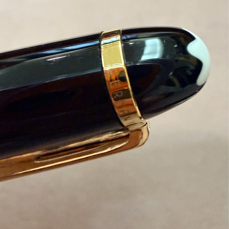 真品MONTBLANC 萬寶龍 Meisterstück 大師傑作（大班）鍍黃金經典原子筆-7