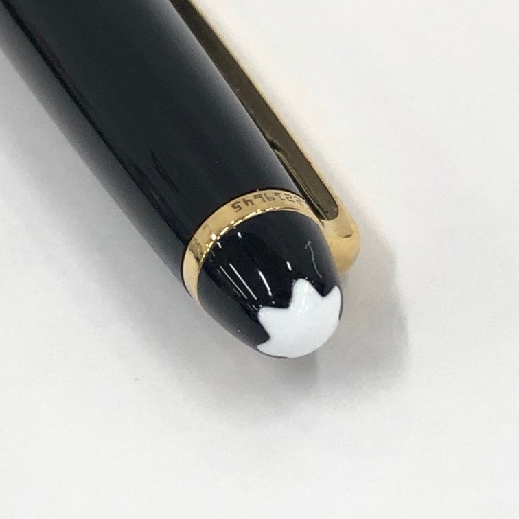 真品MONTBLANC 萬寶龍 Meisterstück 大師傑作（大班）鍍黃金經典原子筆-11