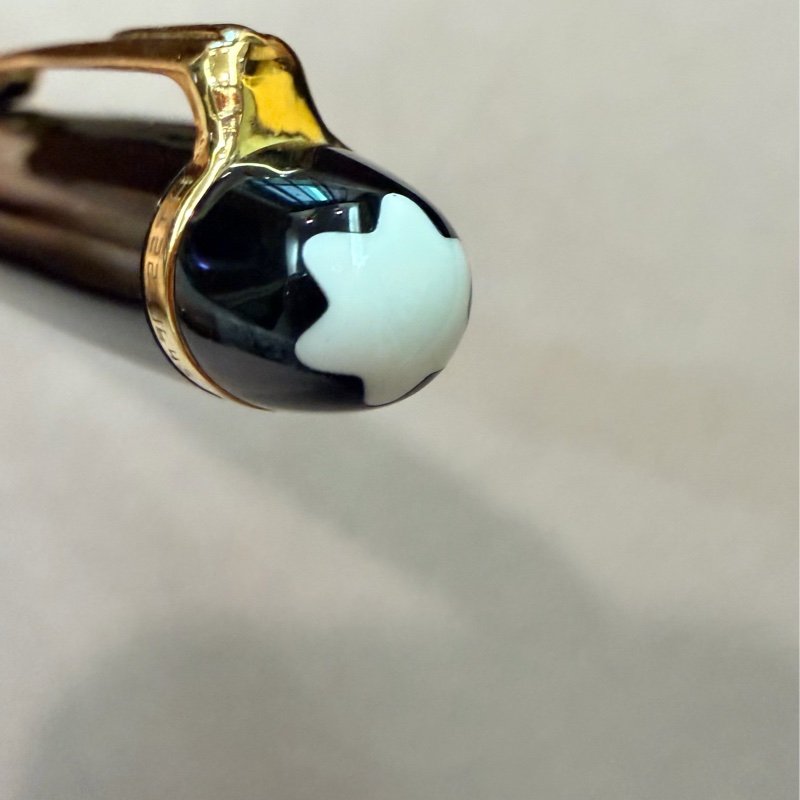 真品MONTBLANC 萬寶龍 Meisterstück 大師傑作（大班）鍍黃金經典原子筆-13