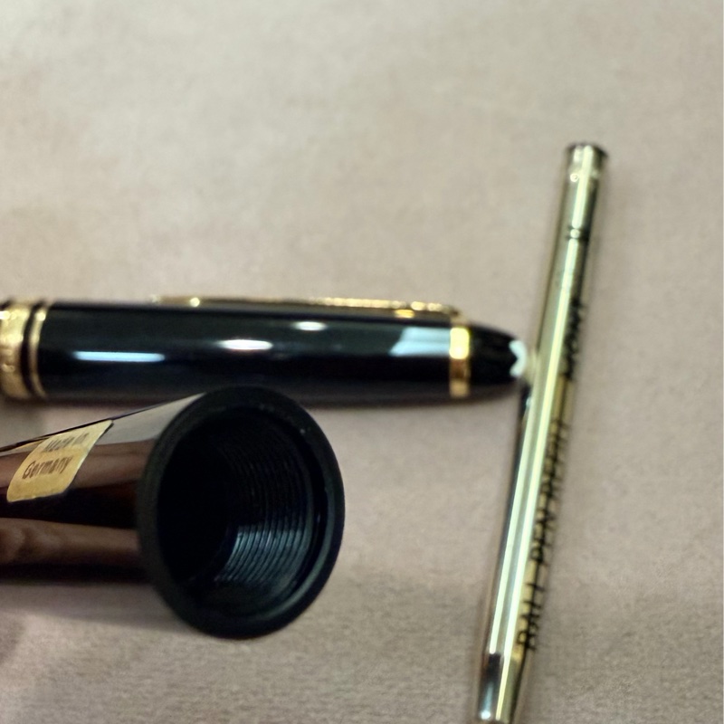 真品MONTBLANC 萬寶龍 Meisterstück 大師傑作（大班）鍍黃金經典原子筆-16