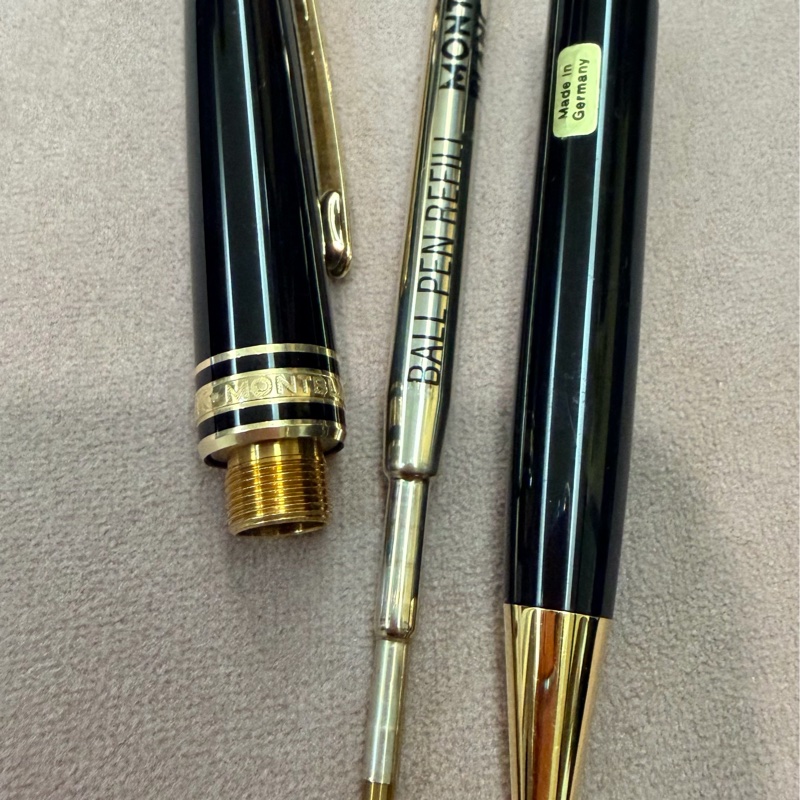 真品MONTBLANC 萬寶龍 Meisterstück 大師傑作（大班）鍍黃金經典原子筆-18