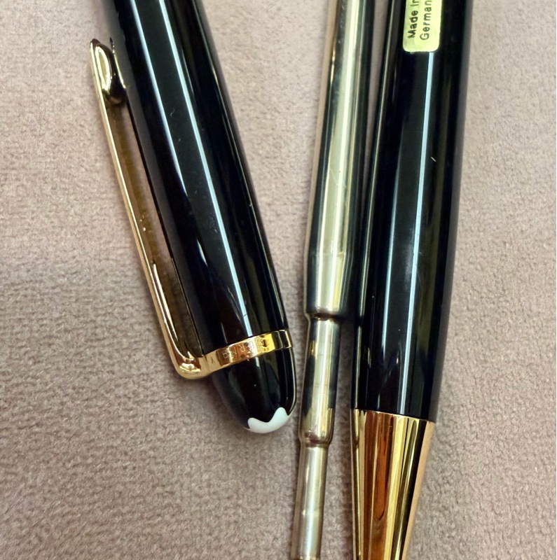 真品MONTBLANC 萬寶龍 Meisterstück 大師傑作（大班）鍍黃金經典原子筆-19