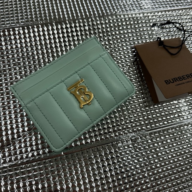 「英國代購」 全新Burberry 博柏利「專櫃親購」Lola TB金字LOGO羔羊皮卡夾(薄荷色)-2