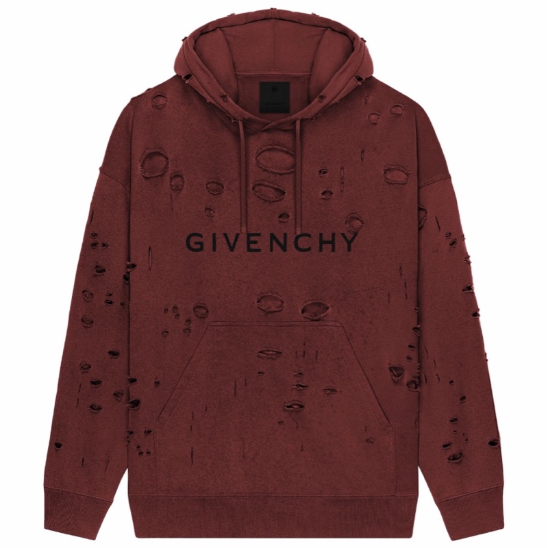 Givenchy 男士 破洞抽繩連帽衫L XL碼模特身高185.9 CM,穿著尺碼為 M-0