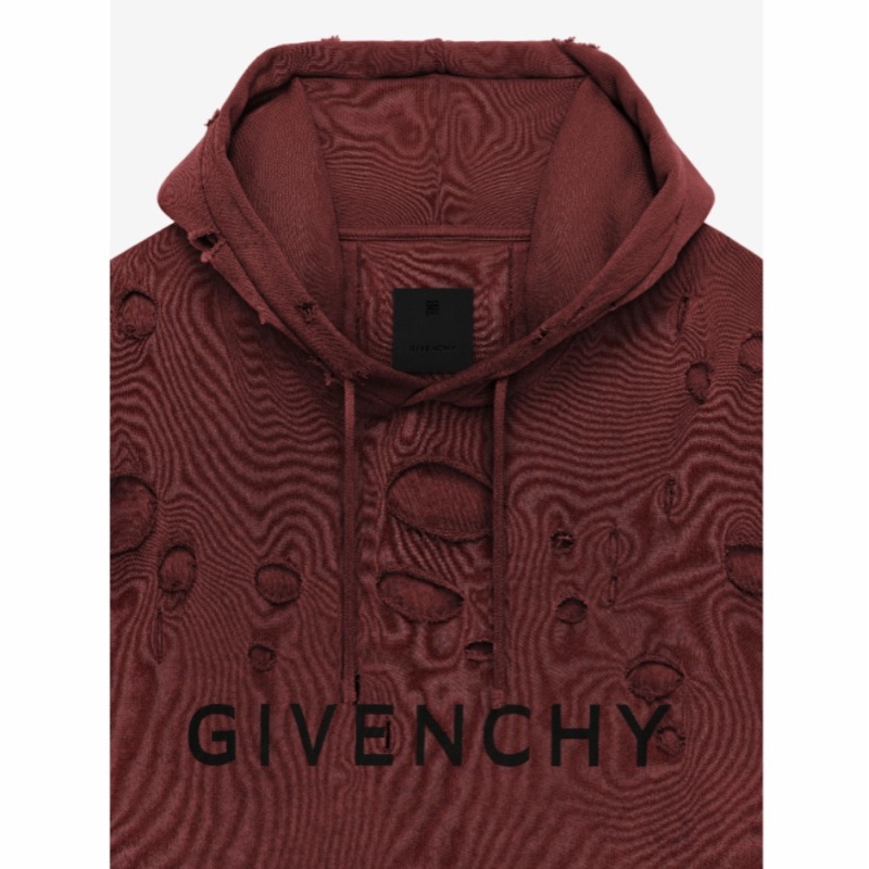 Givenchy 男士 破洞抽繩連帽衫L XL碼模特身高185.9 CM,穿著尺碼為 M-1
