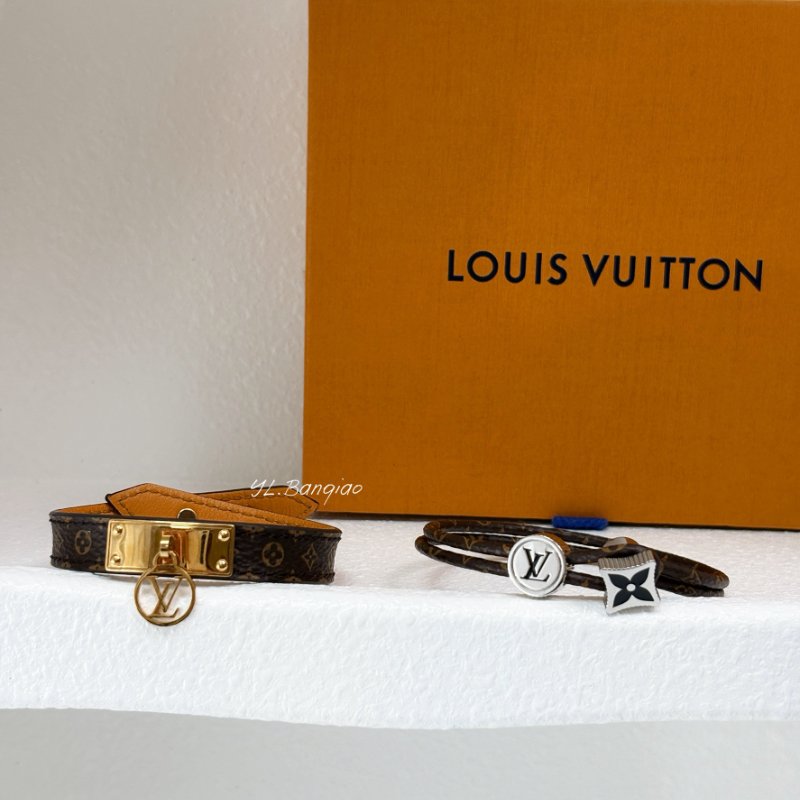 S5253-LV 金色LOGO原花皮革手環-0