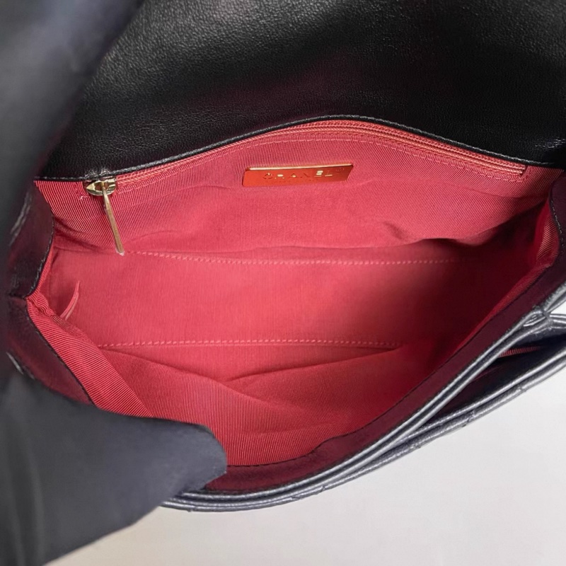 Chanel香奈兒 黑金全皮粗鏈條豆腐包-6