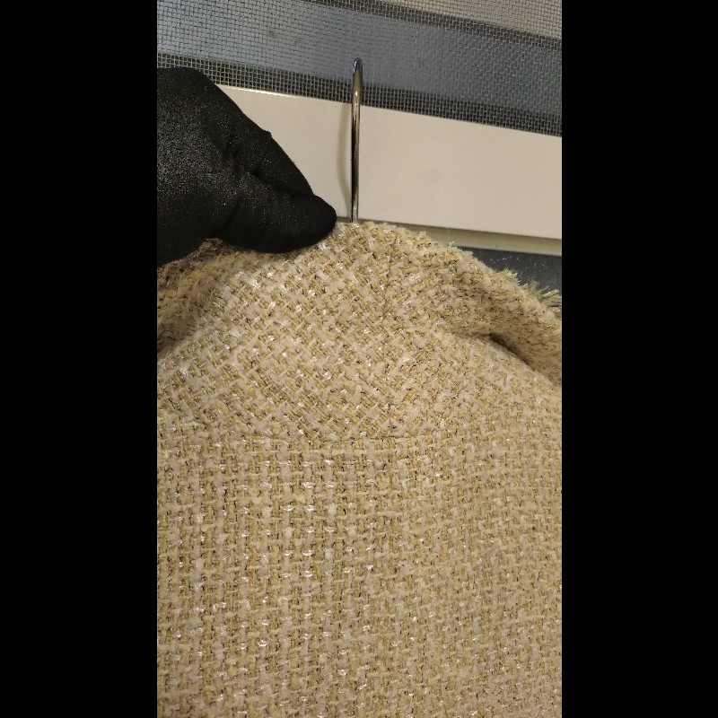 Chanel 駝色毛呢嫩綠毛毛邊短版外套-21