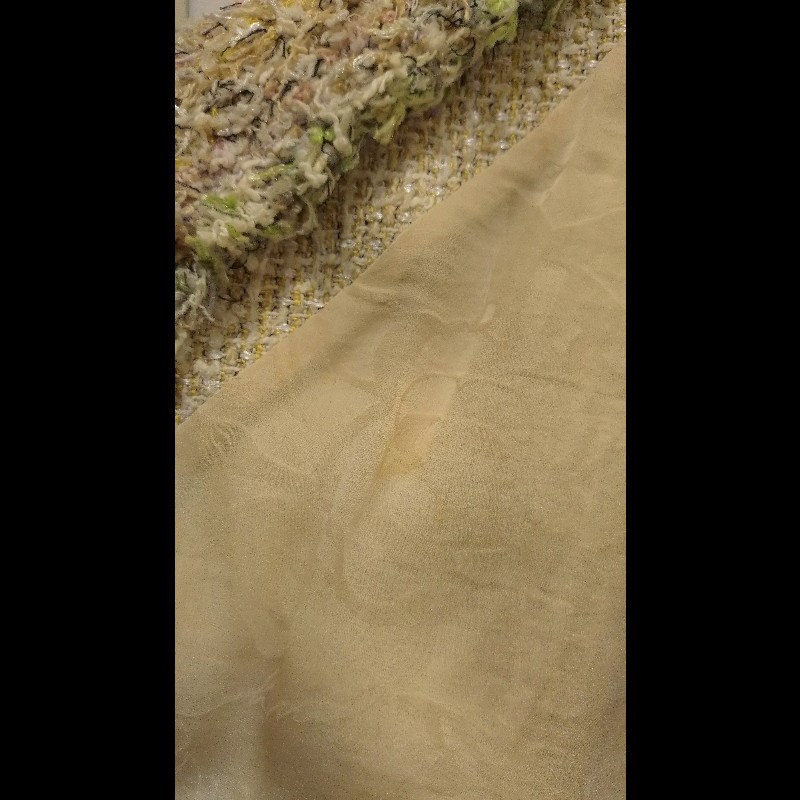 Chanel 駝色毛呢嫩綠毛毛邊短版外套-29