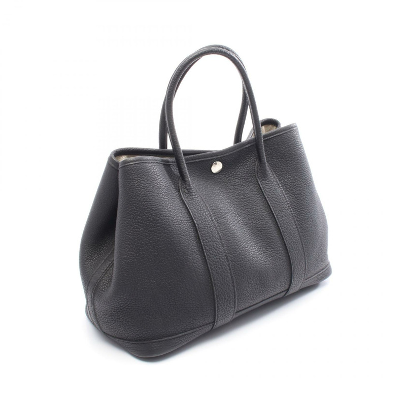 愛馬仕 Garden Party TPM 手提包 Negonda 皮革黑色二手女士 P SHW-1