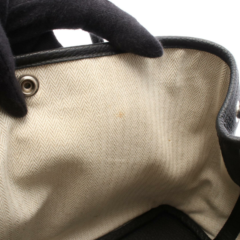 愛馬仕 Garden Party TPM 手提包 Negonda 皮革黑色二手女士 P SHW-6