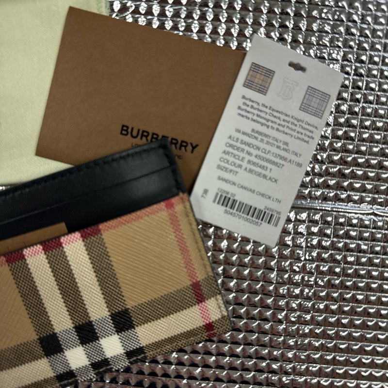 「英國代購」 全新Burberry 博柏利「專櫃親購」經典格紋黑色卡夾-4