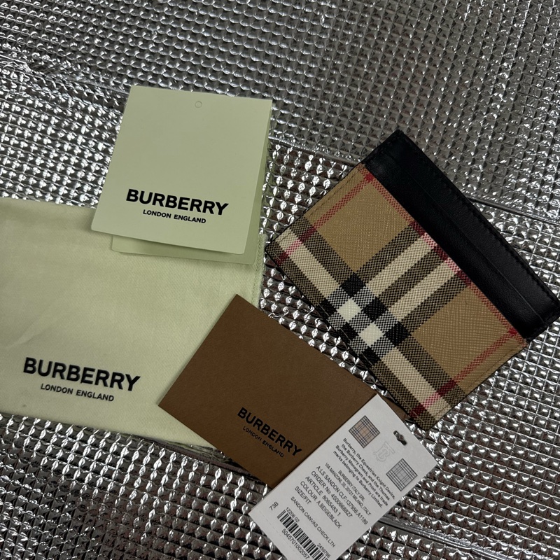 「英國代購」 全新Burberry 博柏利「專櫃親購」經典格紋黑色卡夾-7