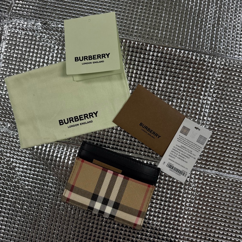 「英國代購」 全新Burberry 博柏利「專櫃親購」經典格紋黑色卡夾-12