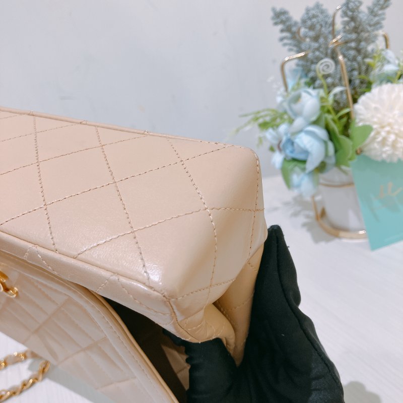 TK1931 香奈兒 淺褐色 復古 翻蓋手袋 Vintage Flap Bag Small Lambskin-5