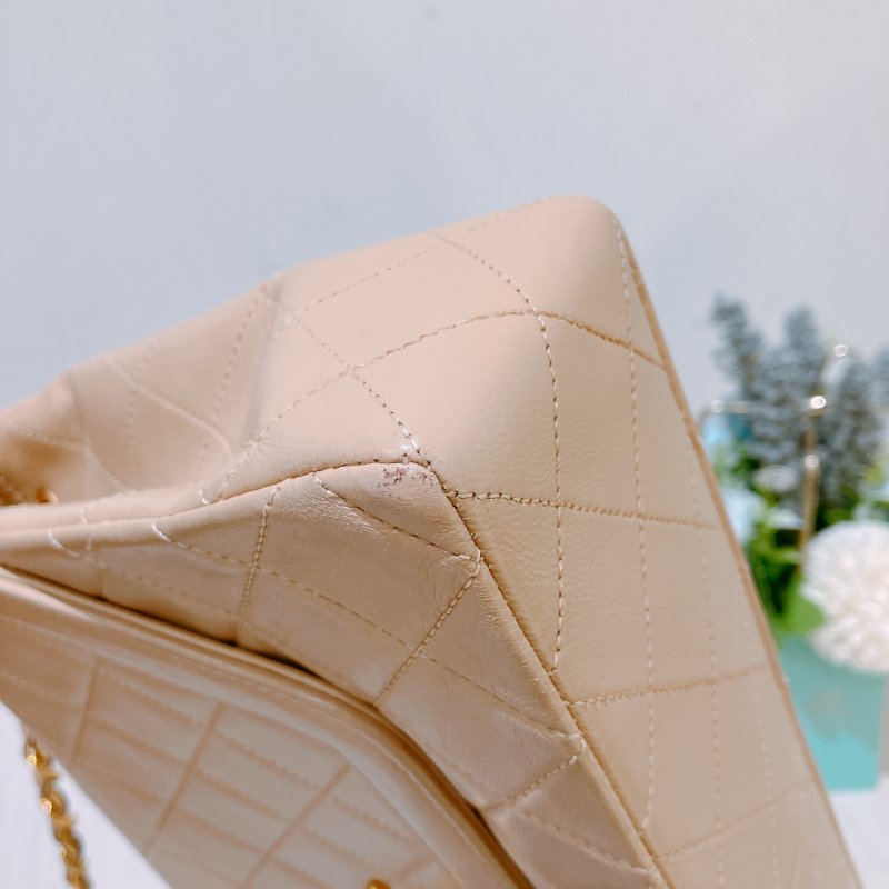 TK1931 香奈兒 淺褐色 復古 翻蓋手袋 Vintage Flap Bag Small Lambskin-6