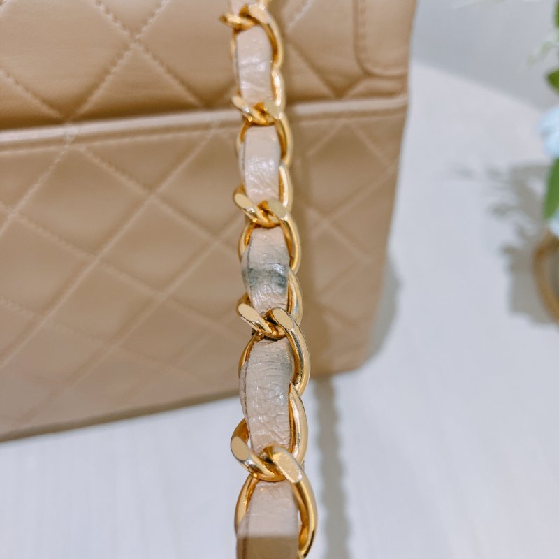 TK1931 香奈兒 淺褐色 復古 翻蓋手袋 Vintage Flap Bag Small Lambskin-7