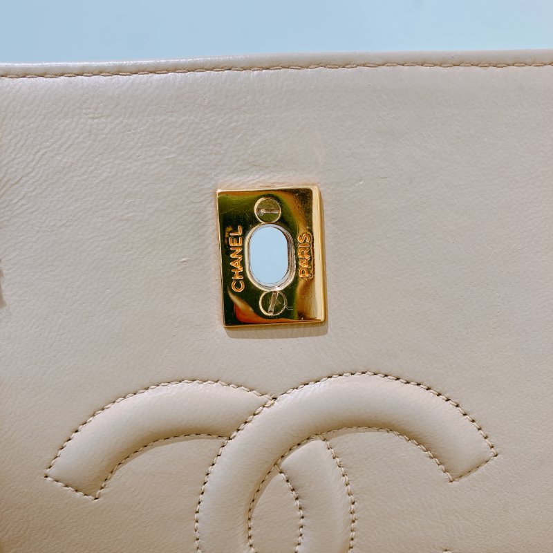 TK1931 香奈兒 淺褐色 復古 翻蓋手袋 Vintage Flap Bag Small Lambskin-12