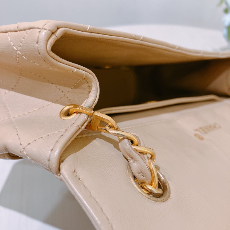 TK1931 香奈兒 淺褐色 復古 翻蓋手袋 Vintage Flap Bag Small Lambskin-15