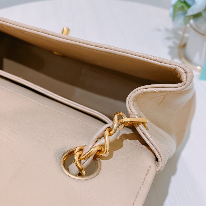 TK1931 香奈兒 淺褐色 復古 翻蓋手袋 Vintage Flap Bag Small Lambskin-19