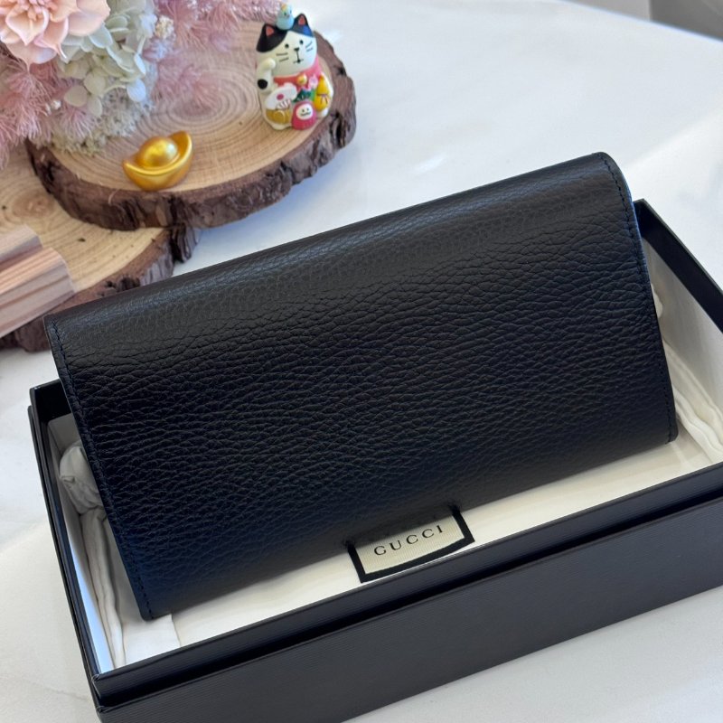 *SHIHNA名牌精品* GUCCI 12卡 牛皮扣式信封長夾-1