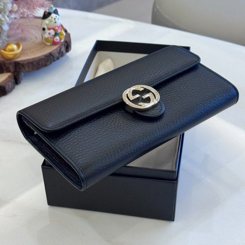 *SHIHNA名牌精品* GUCCI 12卡 牛皮扣式信封長夾-5