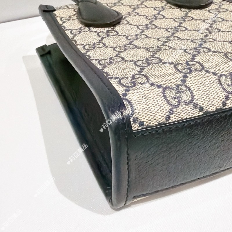 莉亞精品♡GUCCI 深藍老花琴譜包 九新美品-11