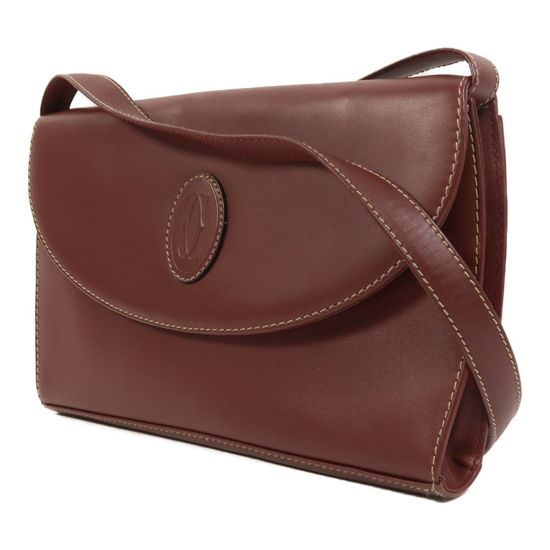 CARTIER 牛皮皮革Shoulder Bag金扣肩背袋-2