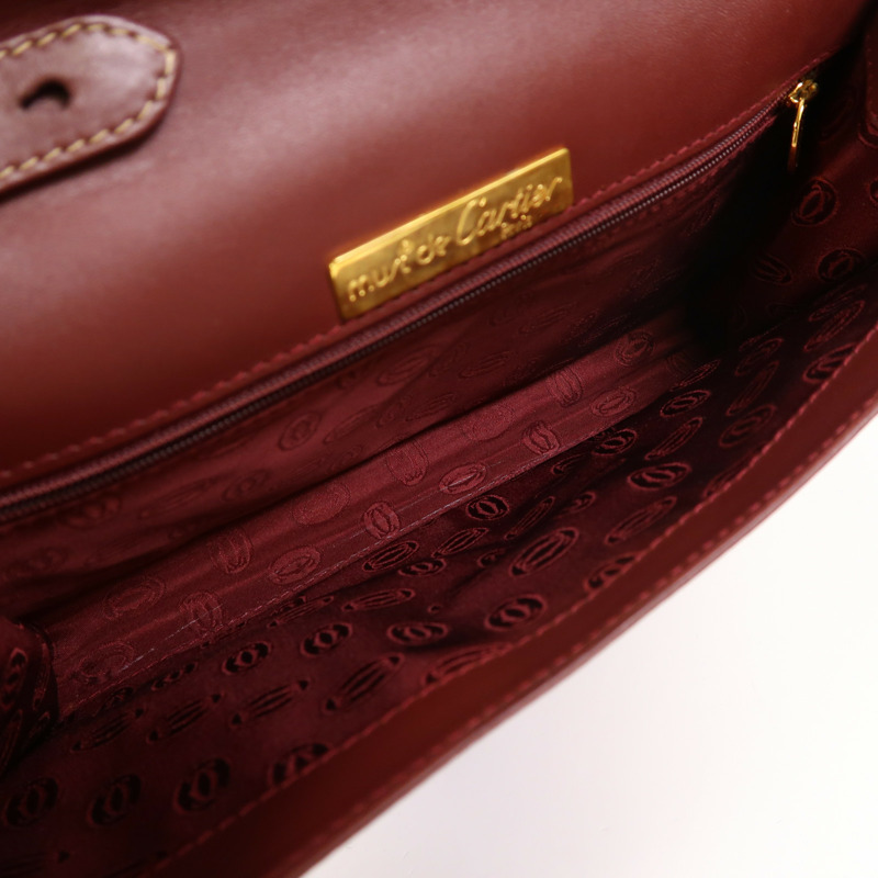 CARTIER 牛皮皮革Shoulder Bag金扣肩背袋-4