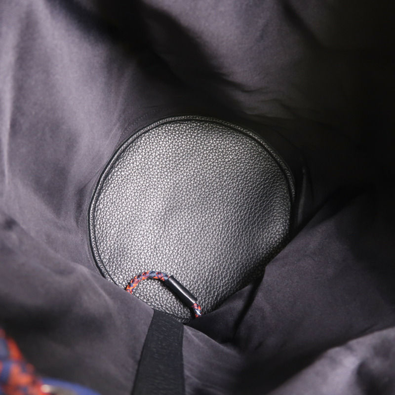 HERMES Togo皮革/絲質Soie Cool Backpack銀扣背包-4